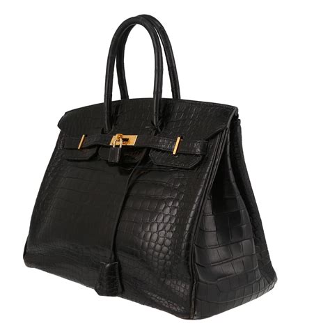 Bolsos de mano Hermès Negro de en Cocodrilo .